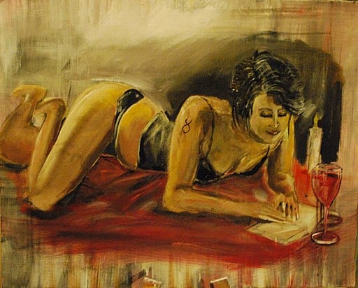 A painting called “Woman with Wine”