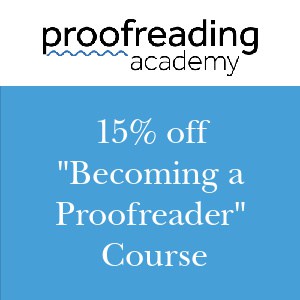 15% off Becoming a Proofreader course