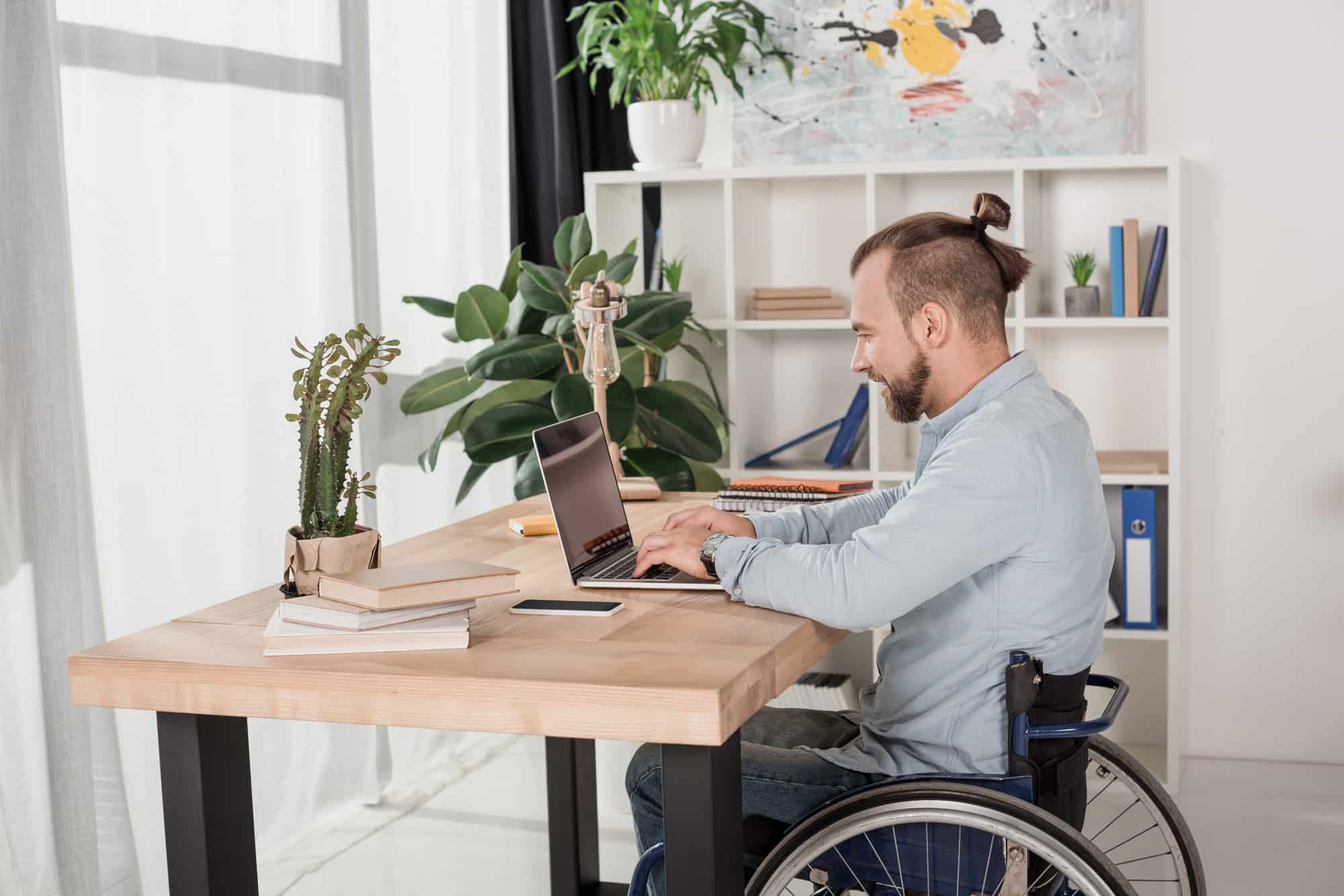 a man working at a desk