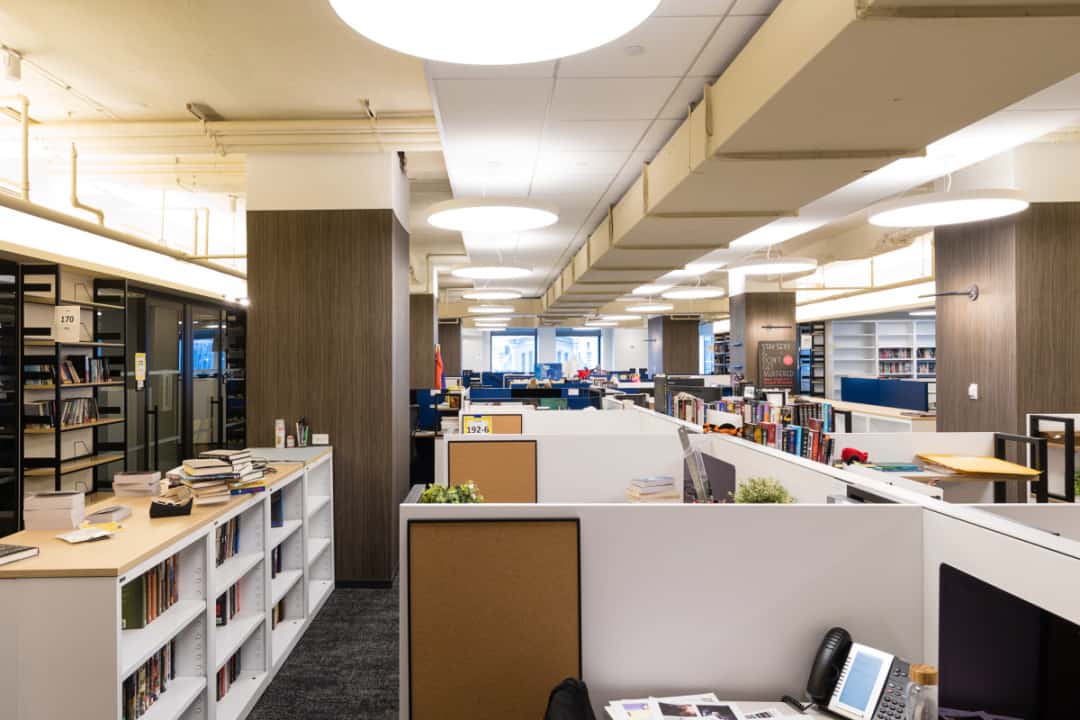 cubicles inside Macmillan Publishers 