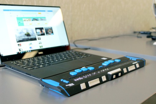 laptop with braille display