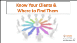 slide from module 5 about where to find clients