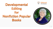 slide with course title: Developmental Editing for Nonfiction Popular Books