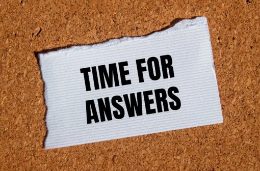 time for answers words that read "time for answers"