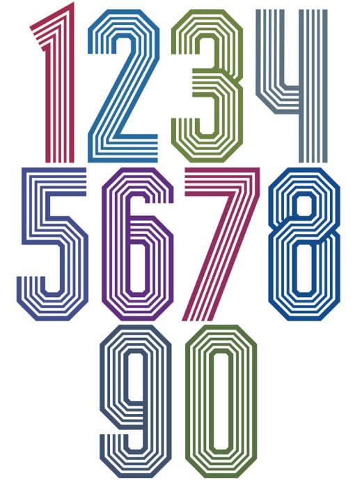 treatment of numbers in editing 510 x 693 numbers 0 through 9